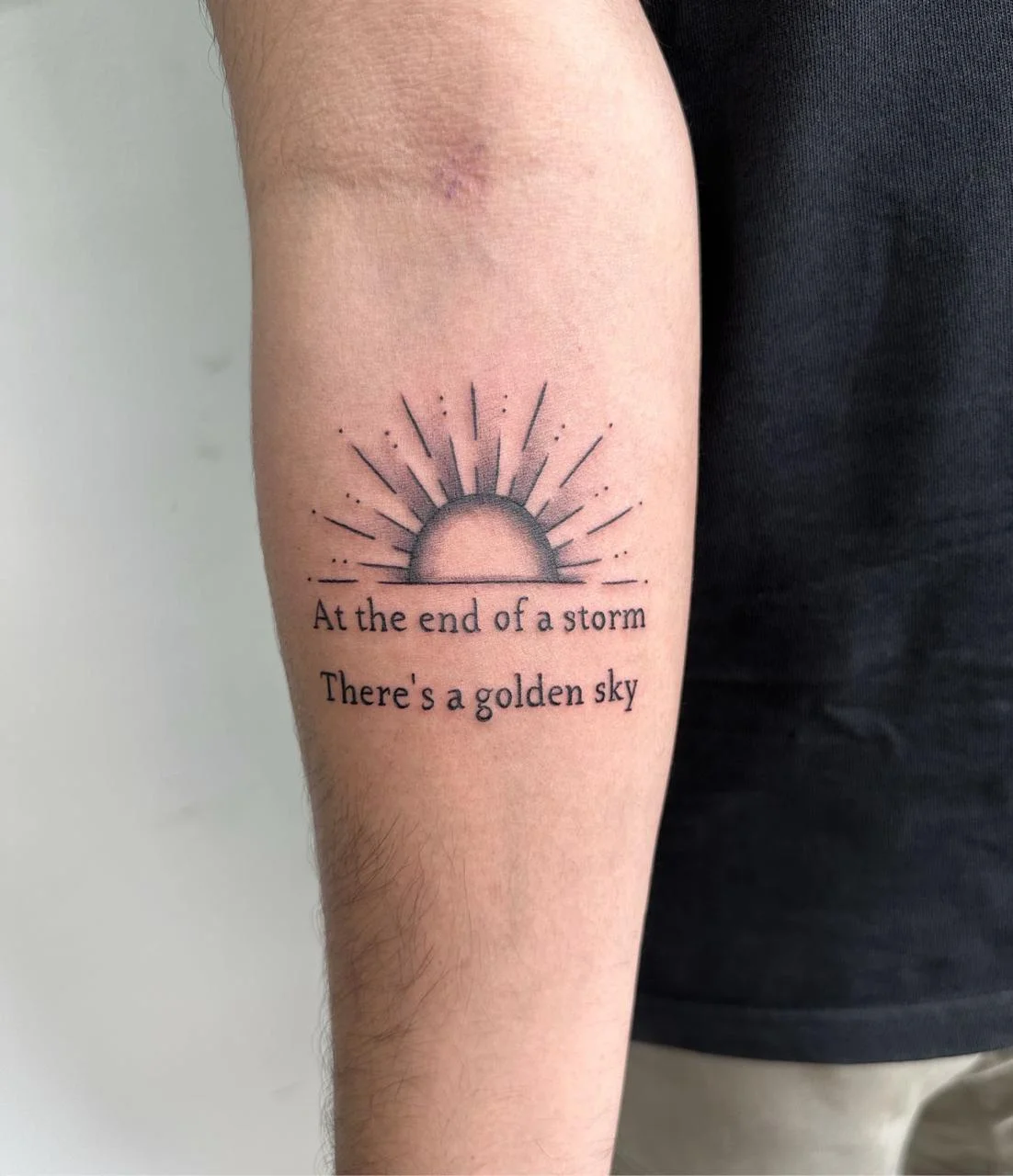 Sun Text Tattoo in Bangalore - Minimalist Design by Expert Artist