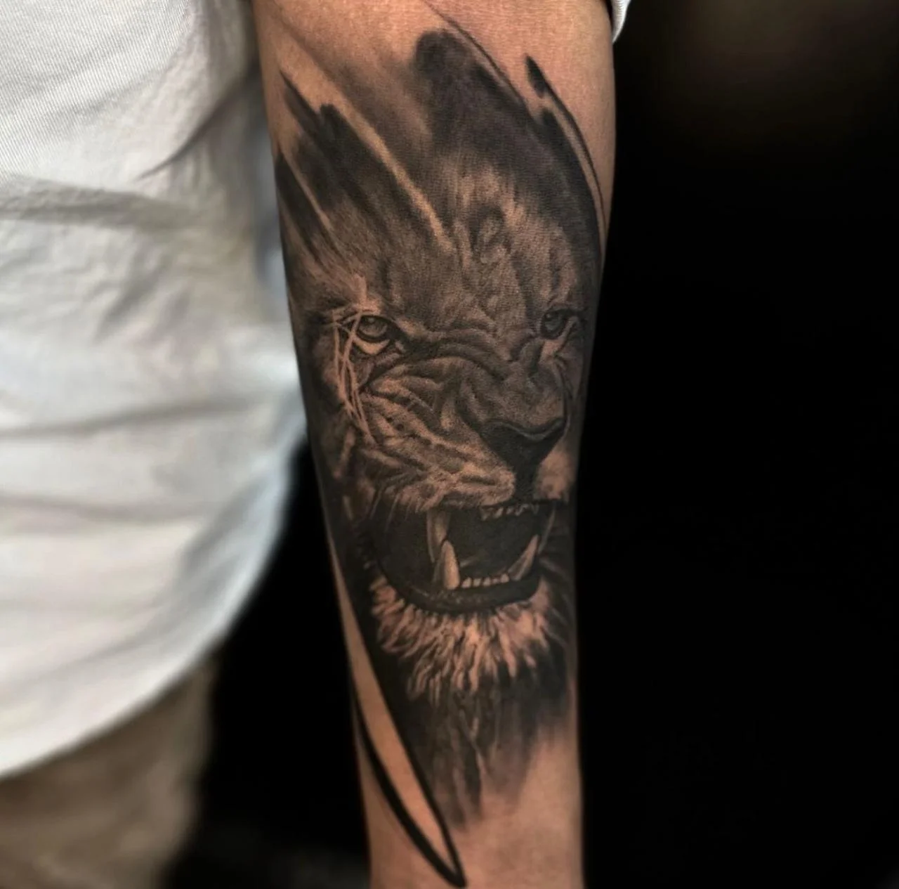 Lion Portrait Tattoo in Bangalore - Realistic Animal Design by Professional Artist