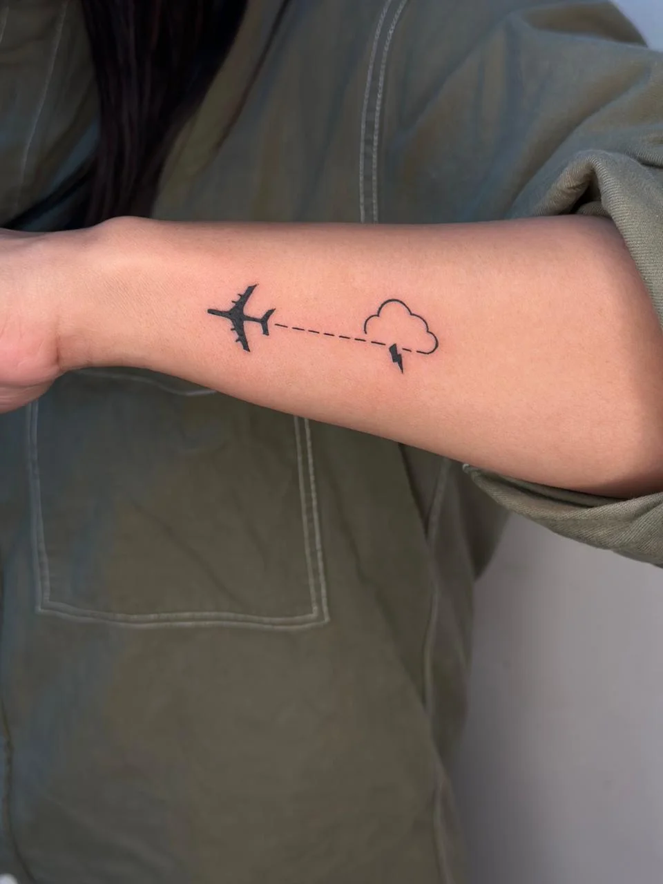 Travel Line Art Tattoo in Bangalore - Minimalist Design by Professional Artist