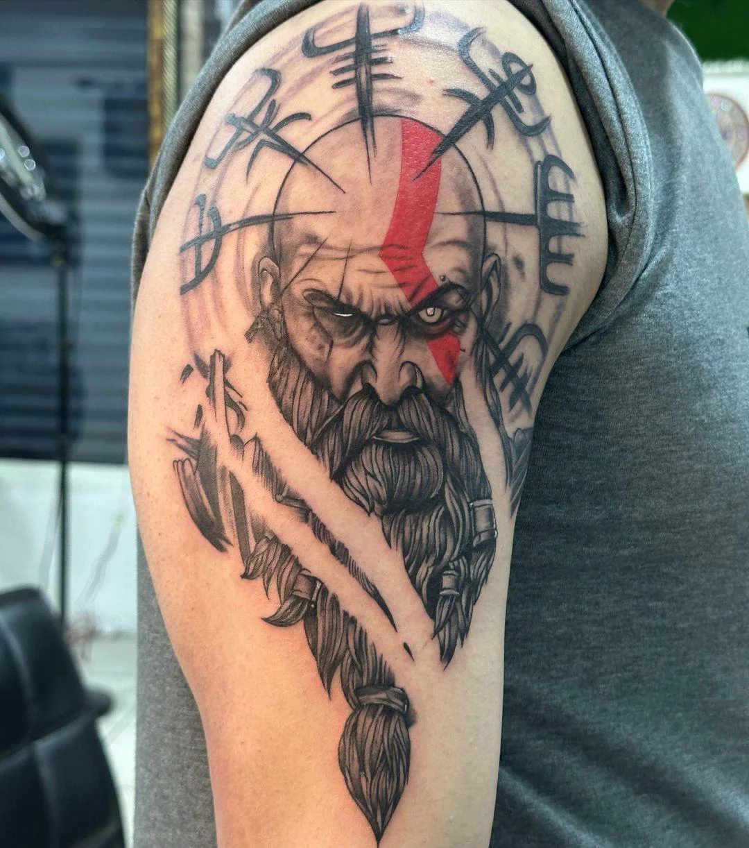 Traditional Tattoo Service in Bangalore - Colorful God of War Design by Expert Artist