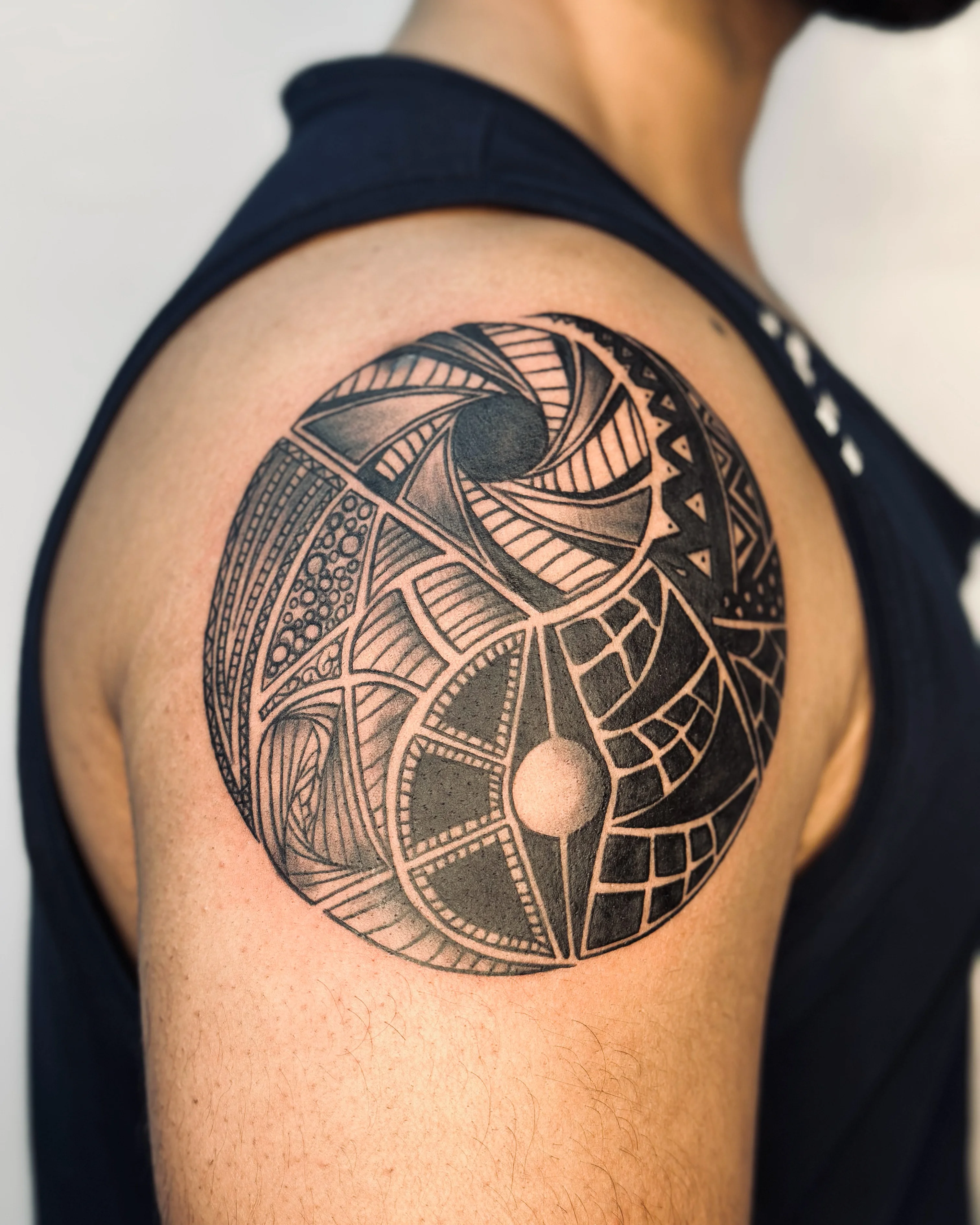 Custom Design Tattoo in Bangalore - Geometric Feng Shui Design by Professional Artist